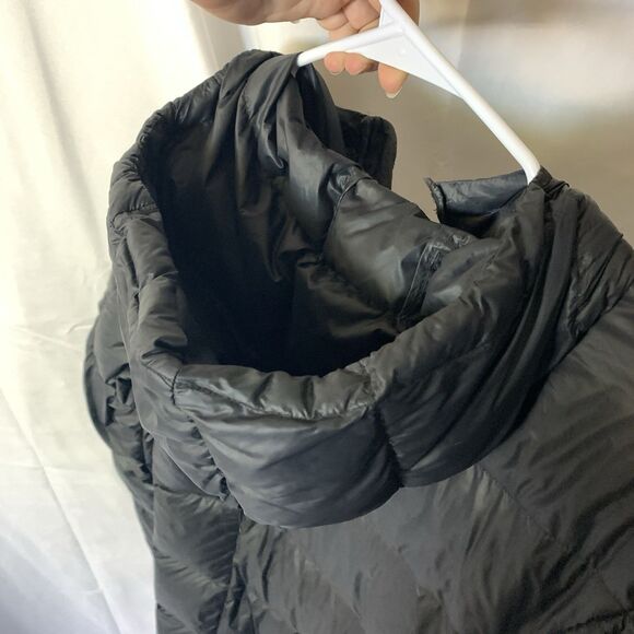 Eddie Bauer Luna Peak Down Parka Jacket Women M Black Hooded Goose Duvet EB550 - Picture 9 of 14